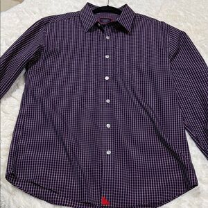 UNTUCKit Men's Dark Blue and White Plaid Shirt